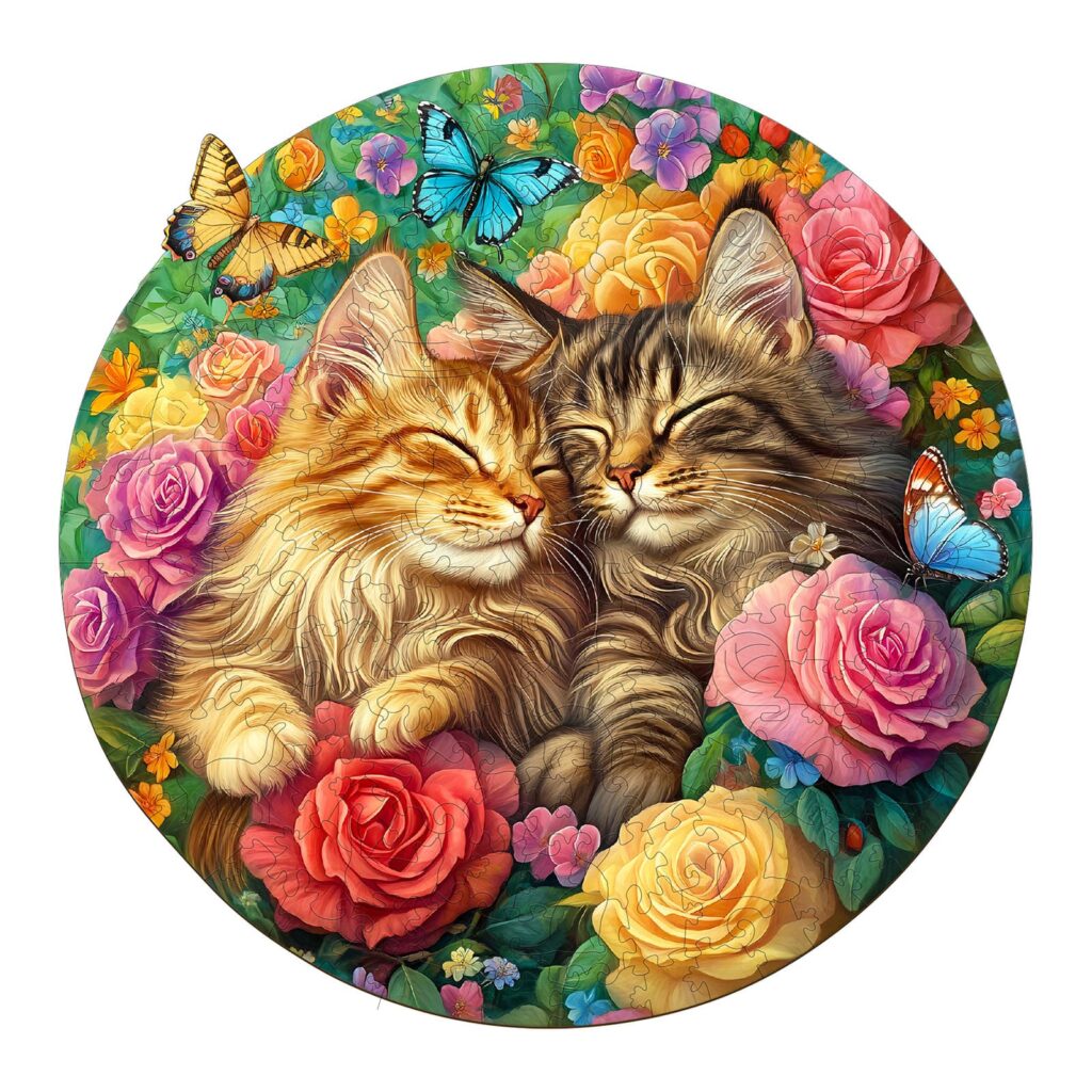 Wooden Jigsaw Puzzle – cats nestled
