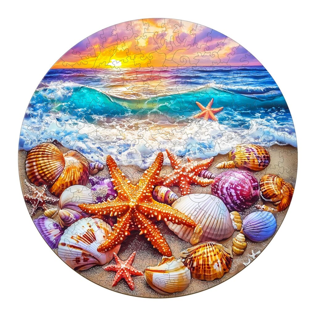 Wooden Jigsaw Puzzle-Ocean and Shells