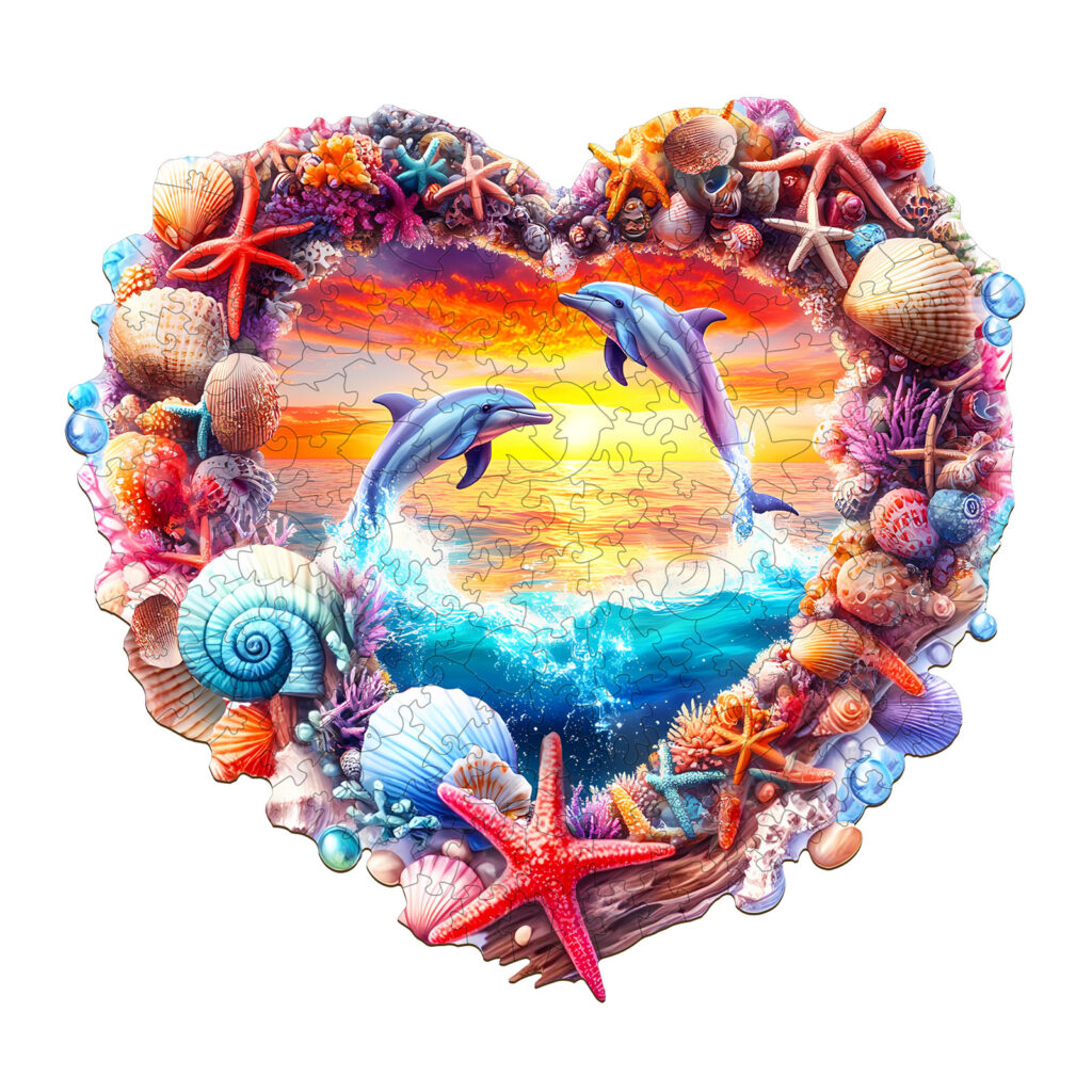 Wooden Jigsaw Puzzle – Coral and Dolphin