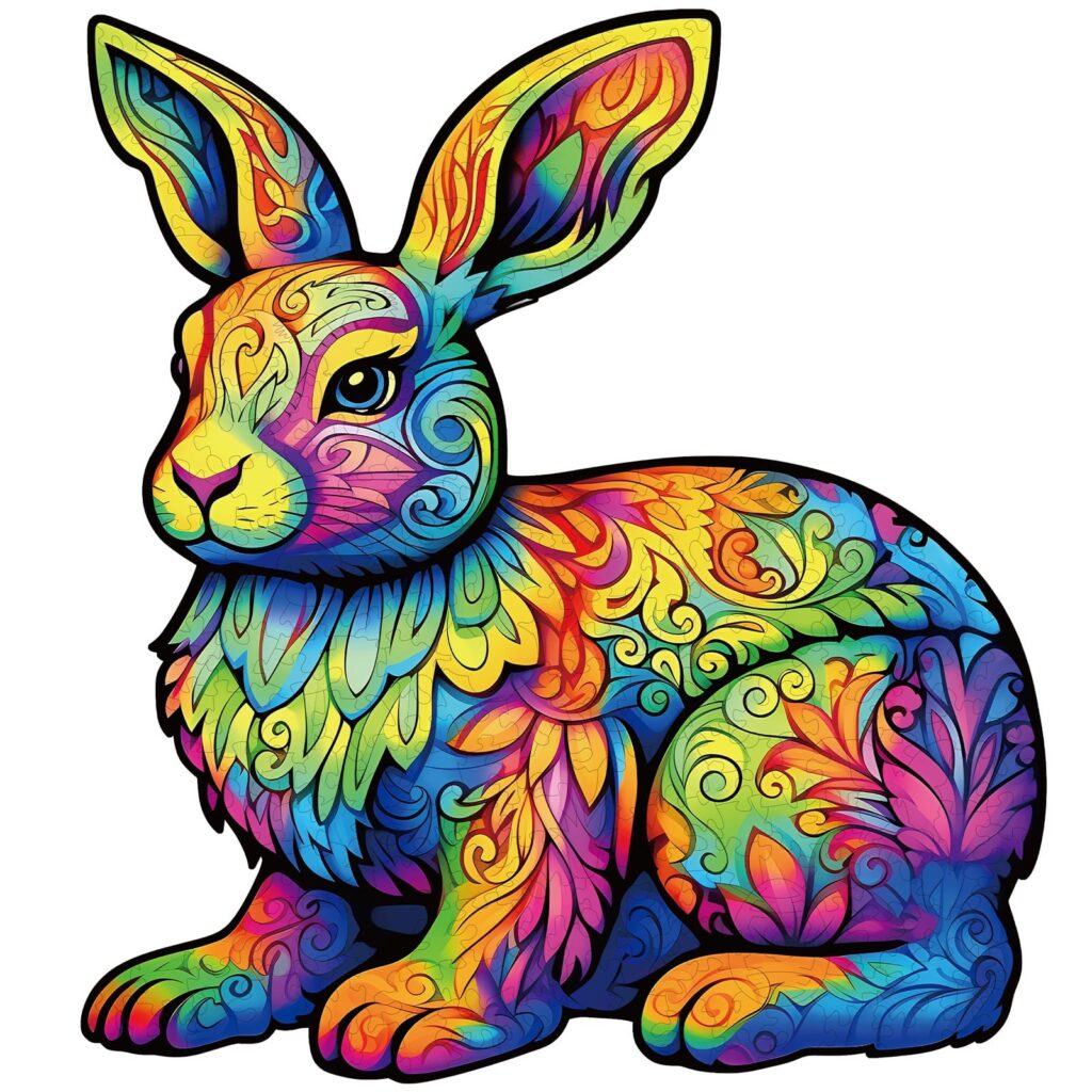 Wooden Jigsaw Puzzle-Cute Rabbit