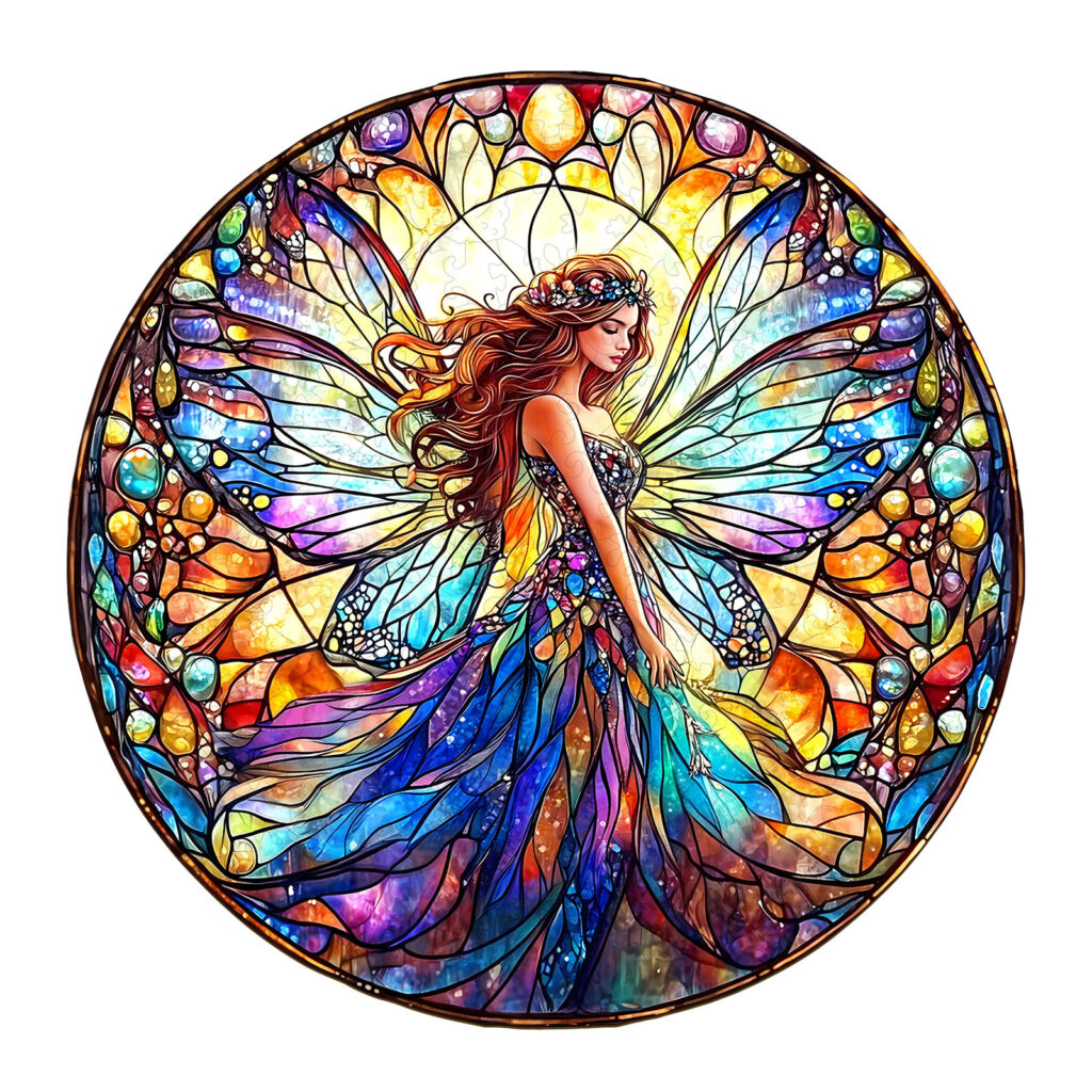 Wooden Jigsaw Puzzle – Stained Glass Fairy