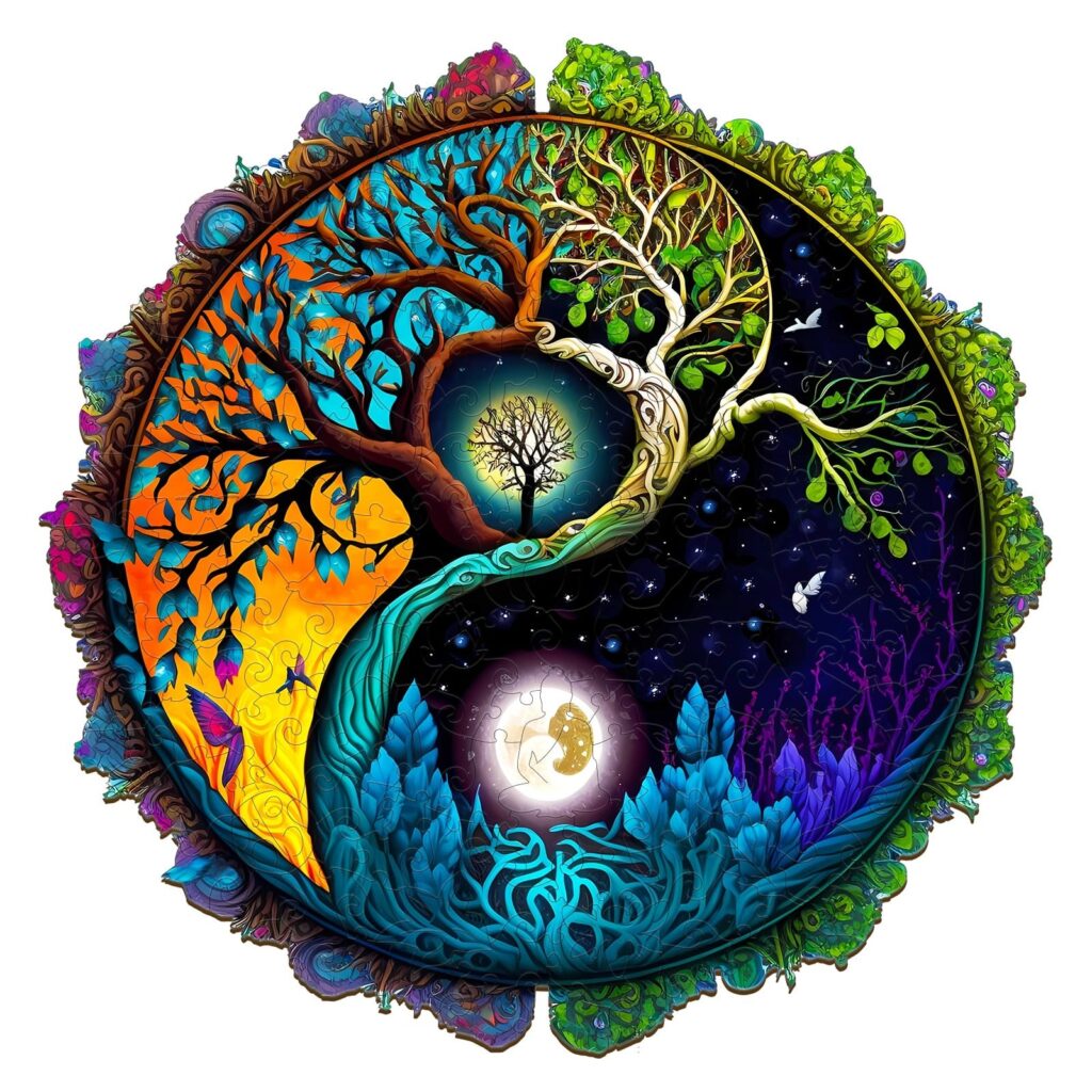 Wooden Jigsaw Puzzle-Yin-Yang Tree of Life 4